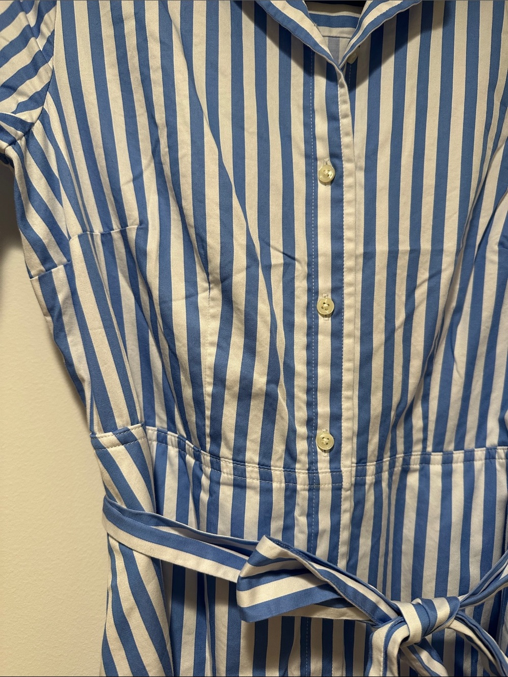 TALBOTS Classic Poplin Shirtdtess - Vertival Stripe Size 4P - Picture 8 of 9
